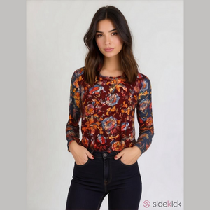 NWT Cino Mixed Floral Long Sleeve Tee